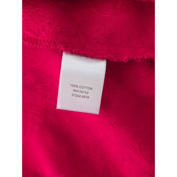 Red Paisley Boho Jacket Colorful Cotton Pockets Buttons Lightweight Collared - Picture 8 of 14